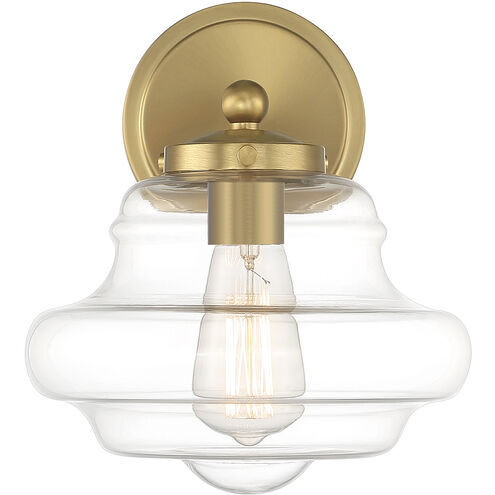 Vintage 1 Light 9 inch Natural Brass Wall Sconce Wall Light