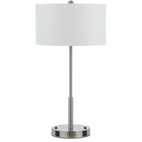 Hotel 27 inch 60 watt Brushed Steel Table Lamp Portable Light