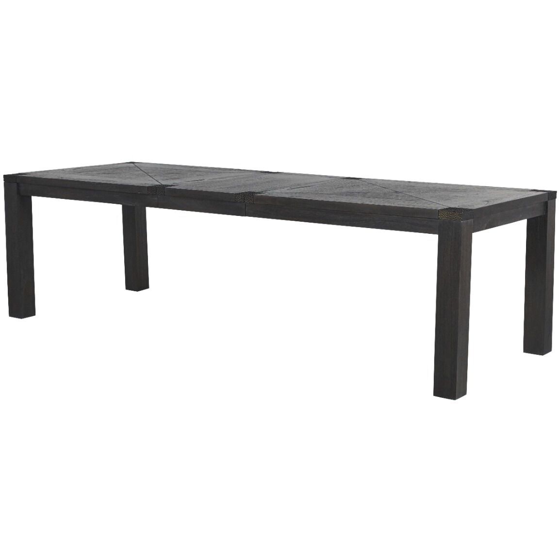 Beckett 83.75 X 39 inch Dark Grey Cerused / Hammered Dark Bronze Metal Dining Table