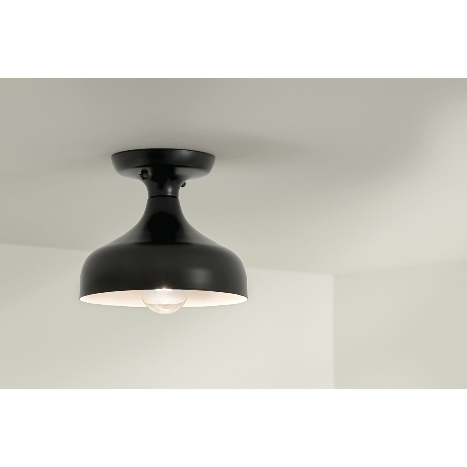 Sisu LED 8 inch Black Semi Flush Mount Ceiling Light
