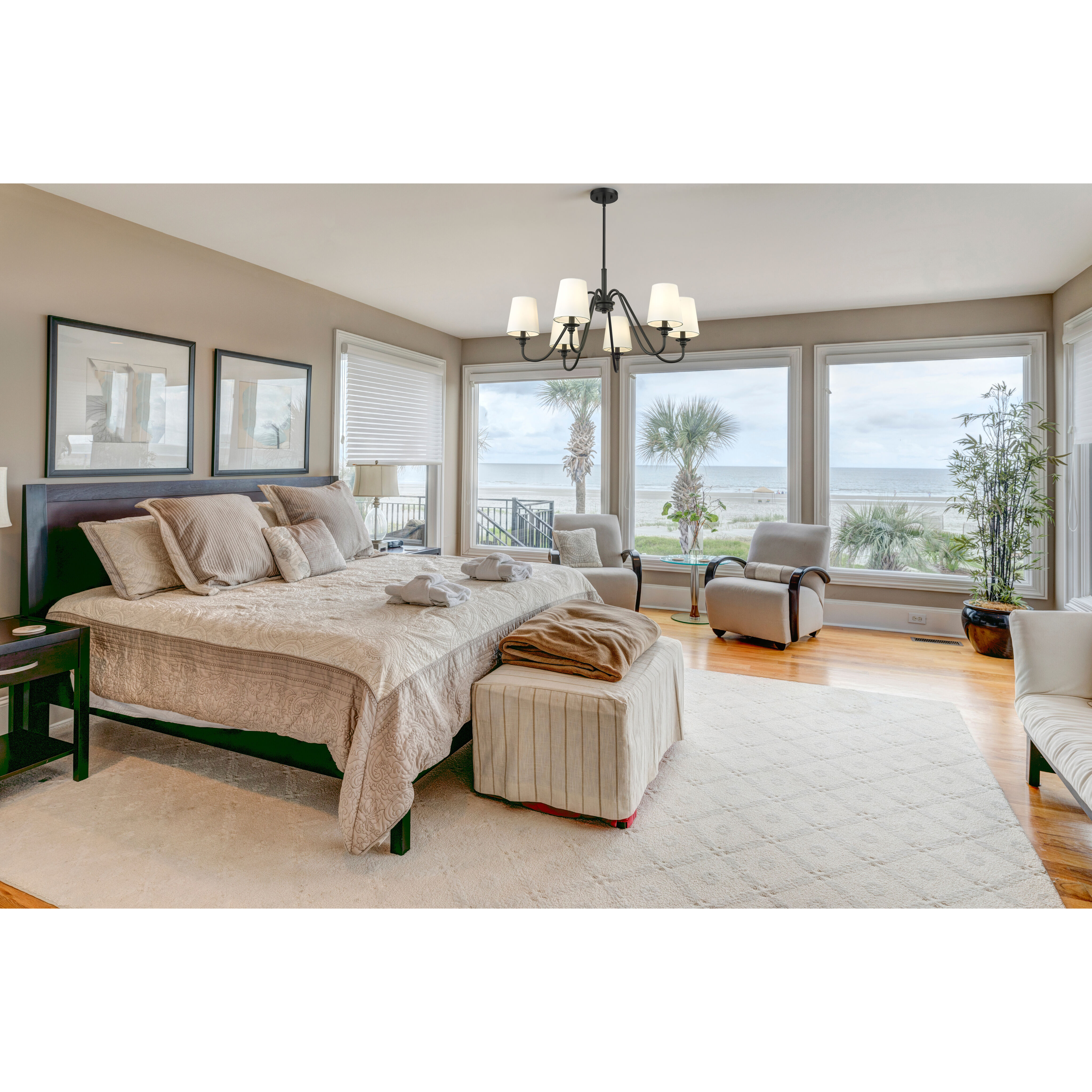 Gianna 6 Light 32 inch Matte Black Chandelier Ceiling Light