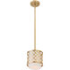 Arabesque 1 Light 7 inch Soft Gold Mini Pendant Ceiling Light