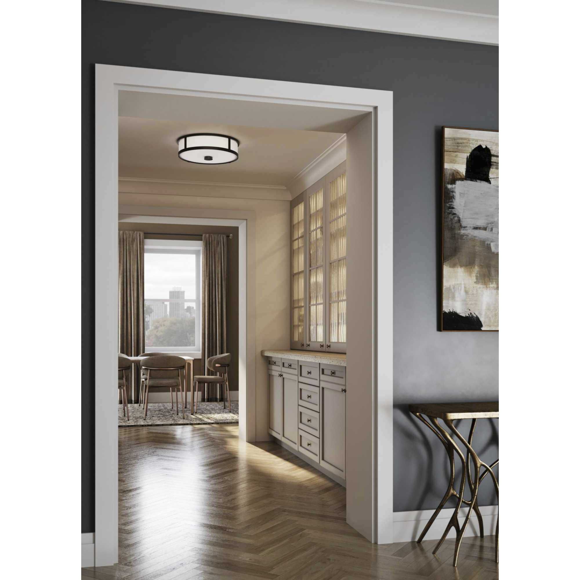 Gilliam LED 16.12 inch Matte Black Flush Mount Ceiling Light