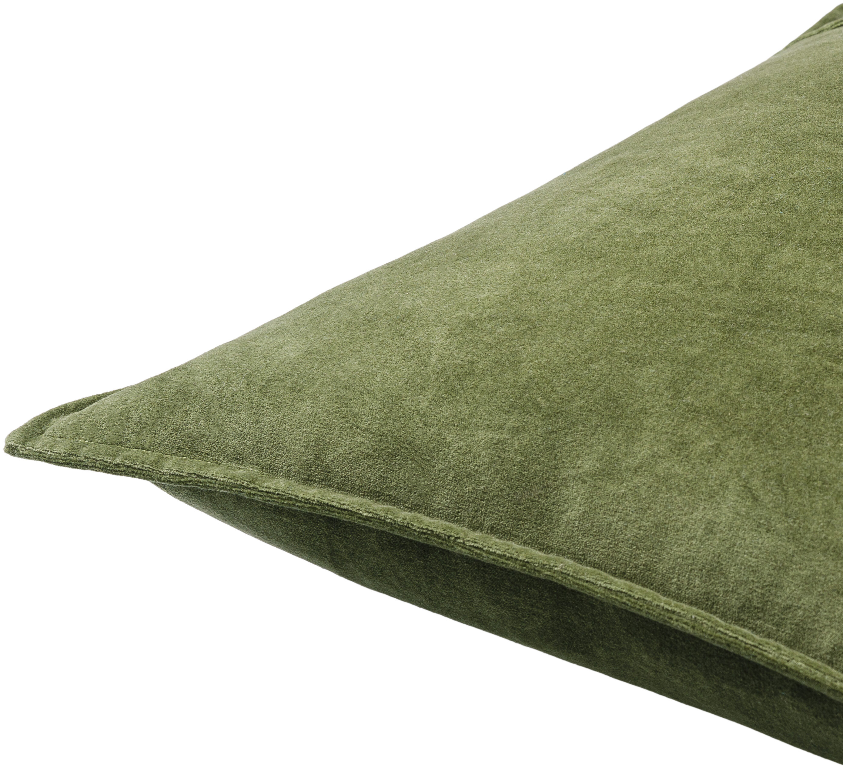 Cotton Velvet 22 X 22 inch Medium Green Pillow Kit, Square