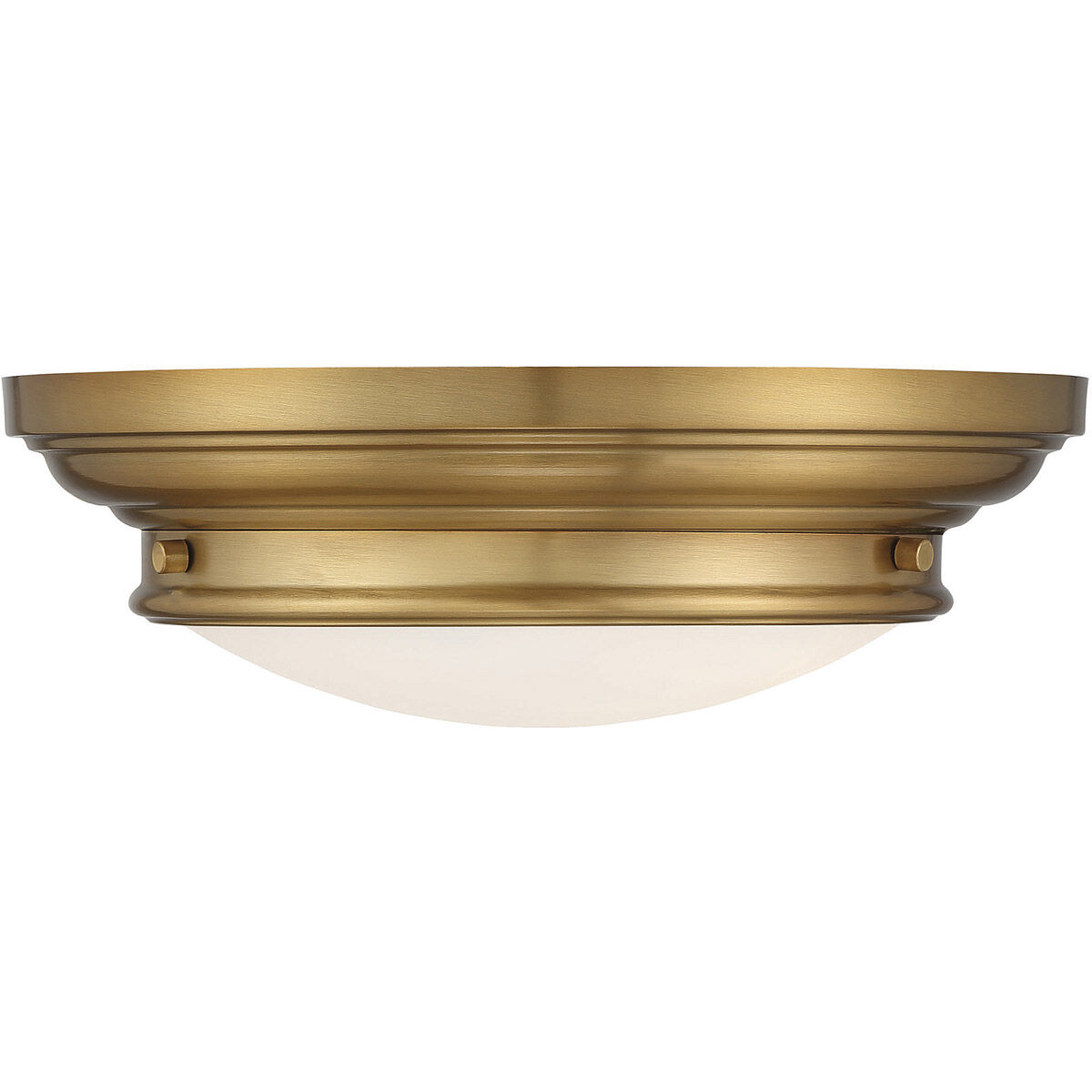 Transitional 2 Light 13 inch Natural Brass Flush Mount Ceiling Light