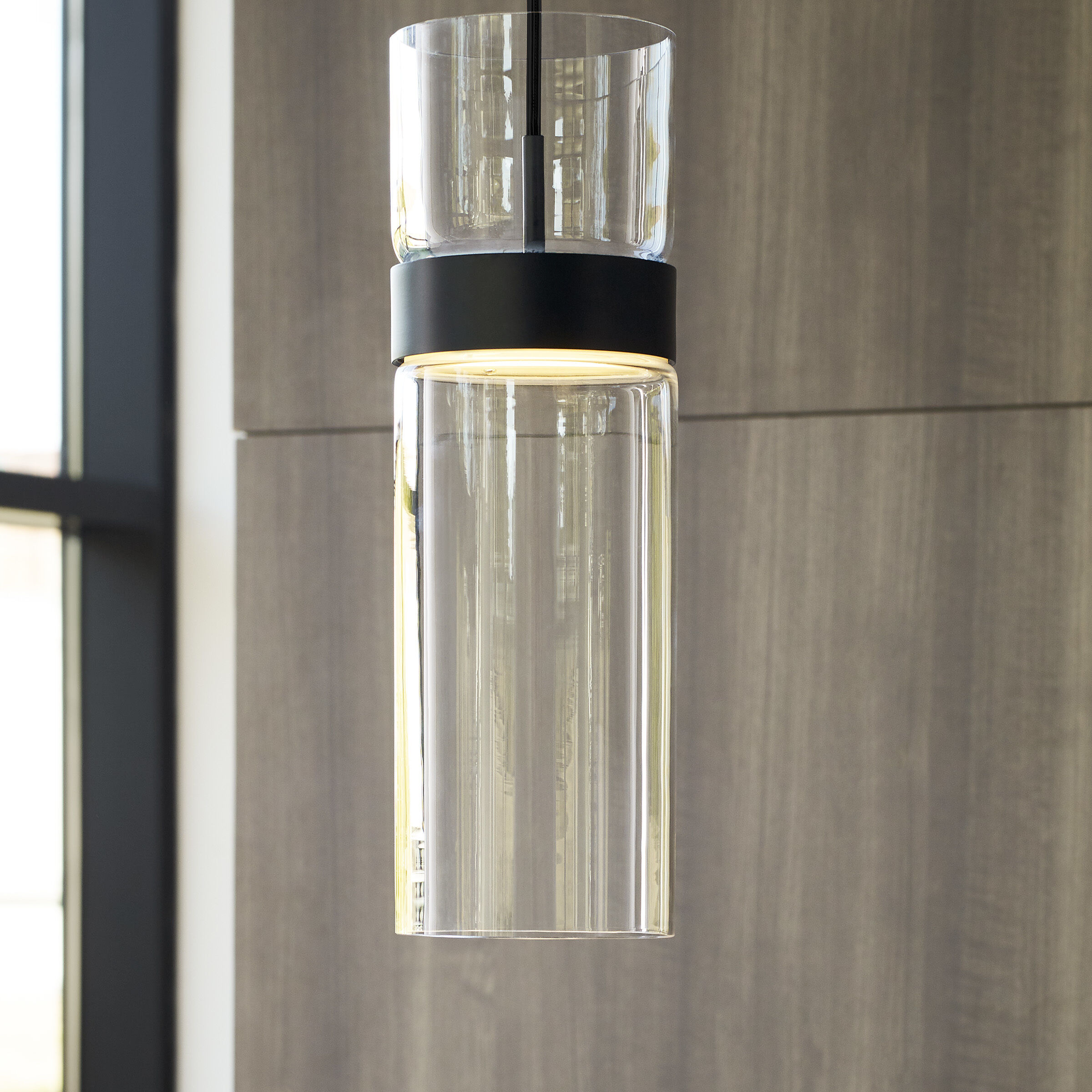 Sean Lavin Manette Grande LED 5 inch Black/Black Pendant Ceiling Light in Clear Glass, Integrated LED