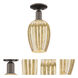 Preston 1 Light 6.25 inch Oil Rubbed Bronze Semi-Flush Mount Ceiling Light in Mercury Glass