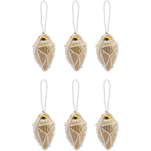 Pomeroy Gold Holiday Ornament, Beaded Conical