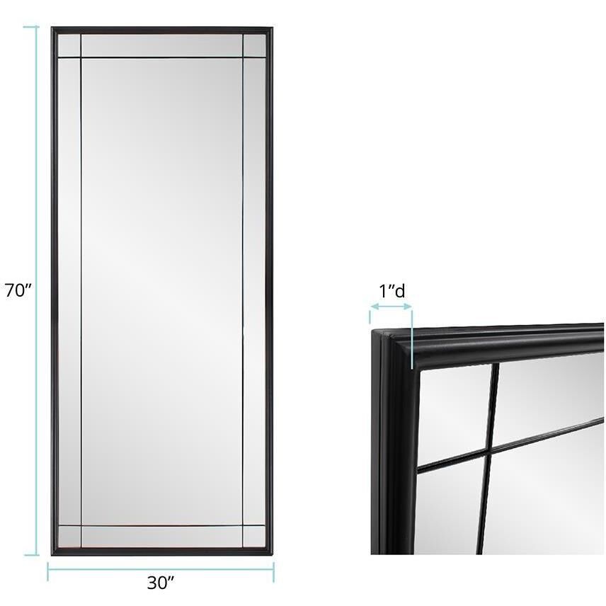 Chiverny 70 X 30 inch Matte Black French Panel Mirror