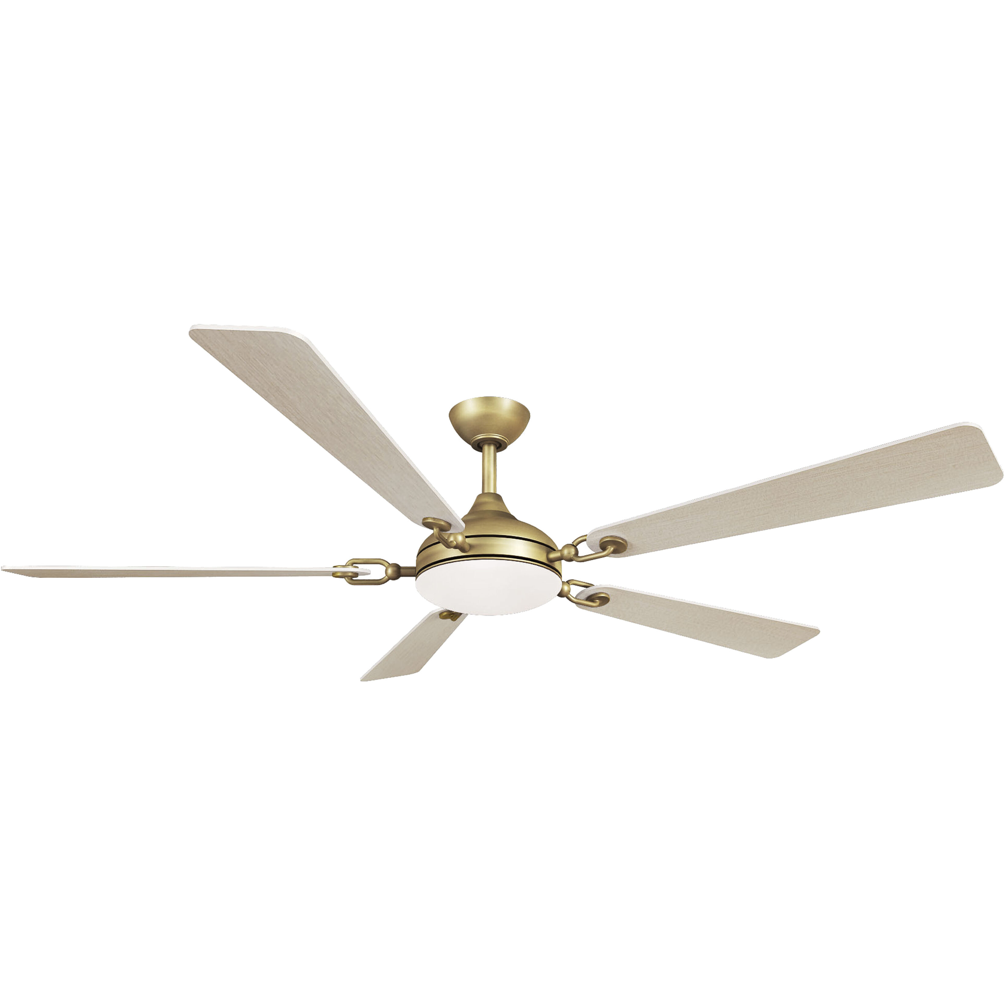 Cadena 65 inch Heritage Brass with Warm Coastal Driftwood Blades Smart Ceiling Fan