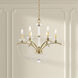 Priscilla 6 Light Heirloom Silver Chandelier Ceiling Light in Optic, Adjustable Height