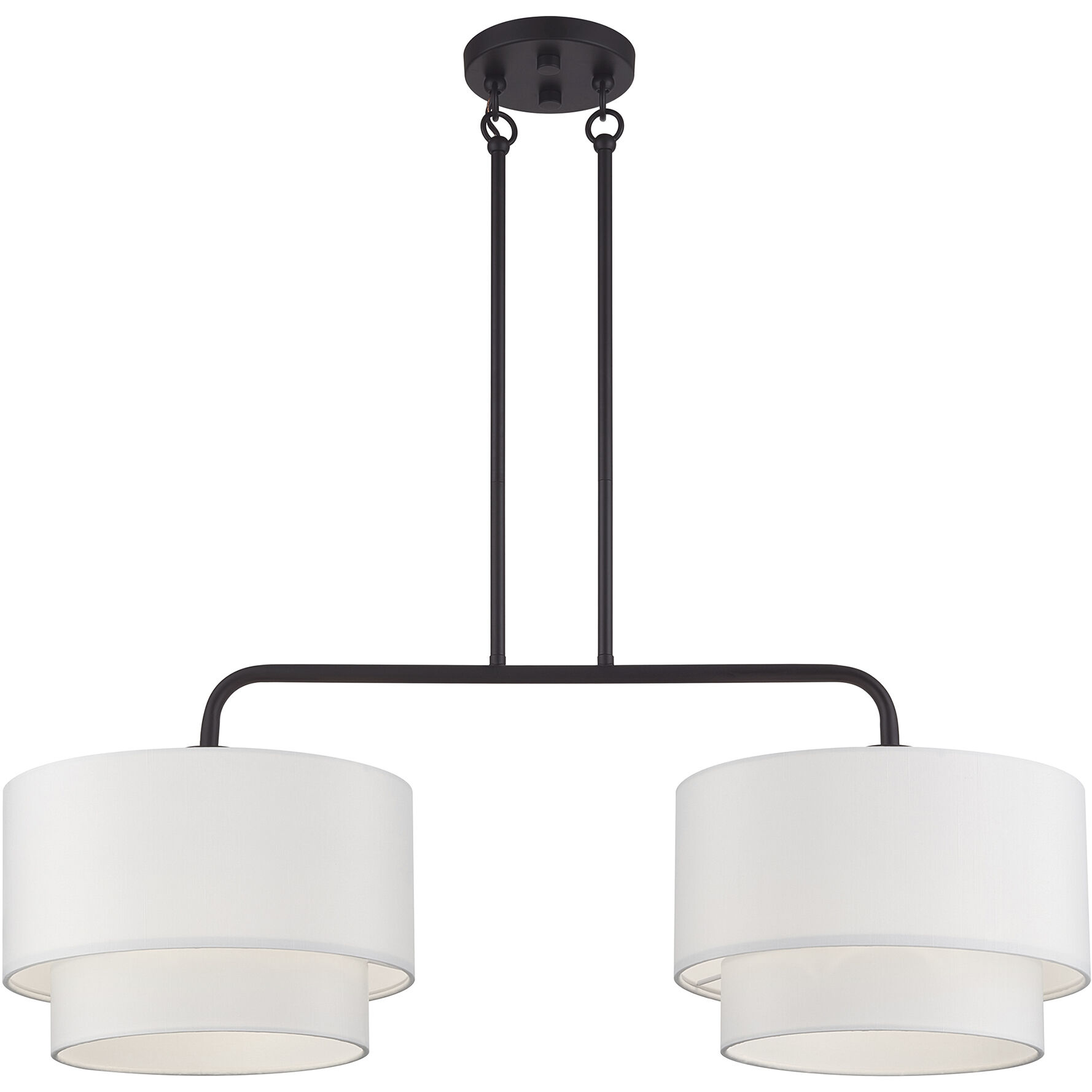 Manorwood 2 Light 35 inch Bronze Linear Chandelier Ceiling Light