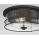 Lorenth 2 Light 15 inch Dark Matte Black Flush Mount Ceiling Light