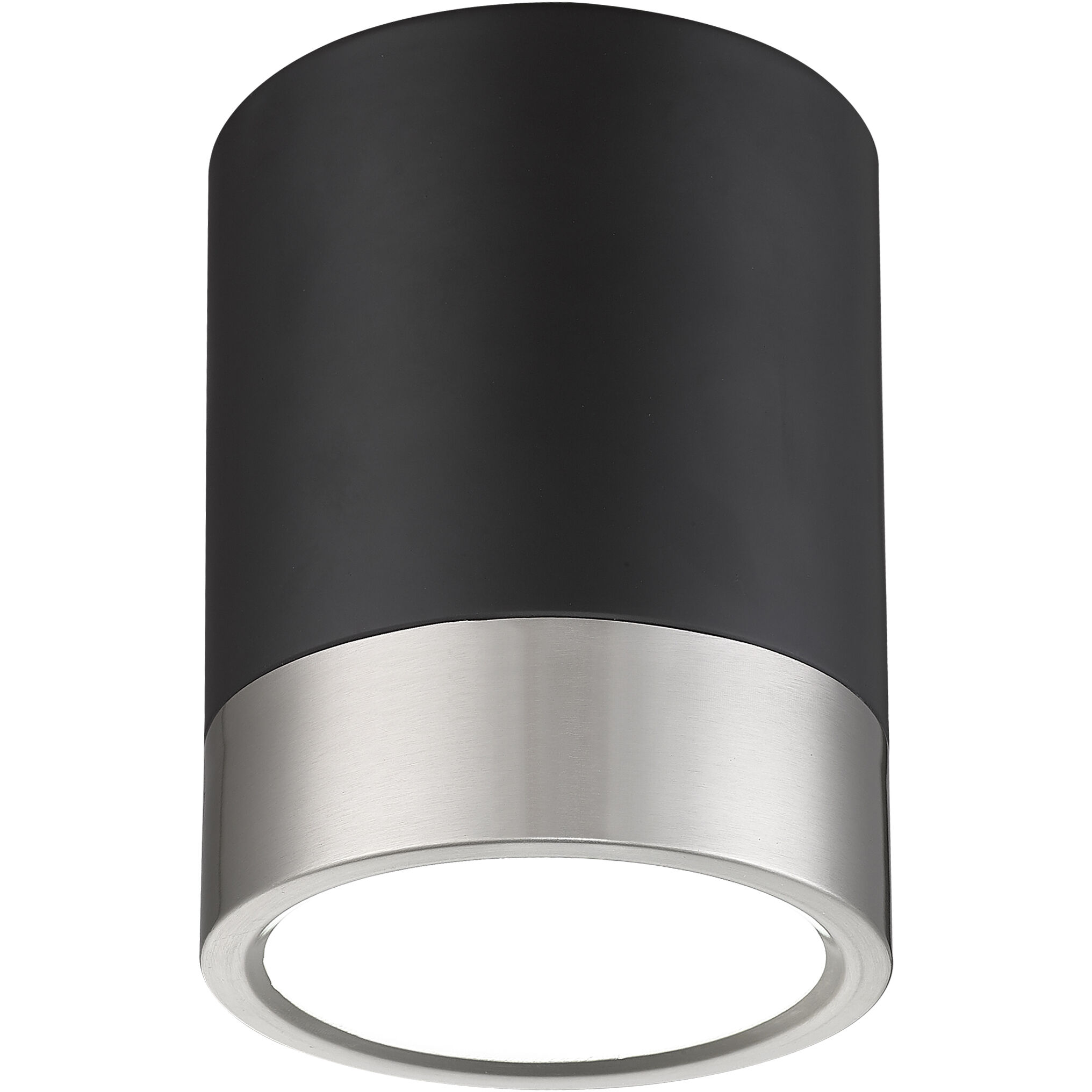 Algar LED 6 inch Matte Black and Brushed Nickel Flush Mount Ceiling Light
