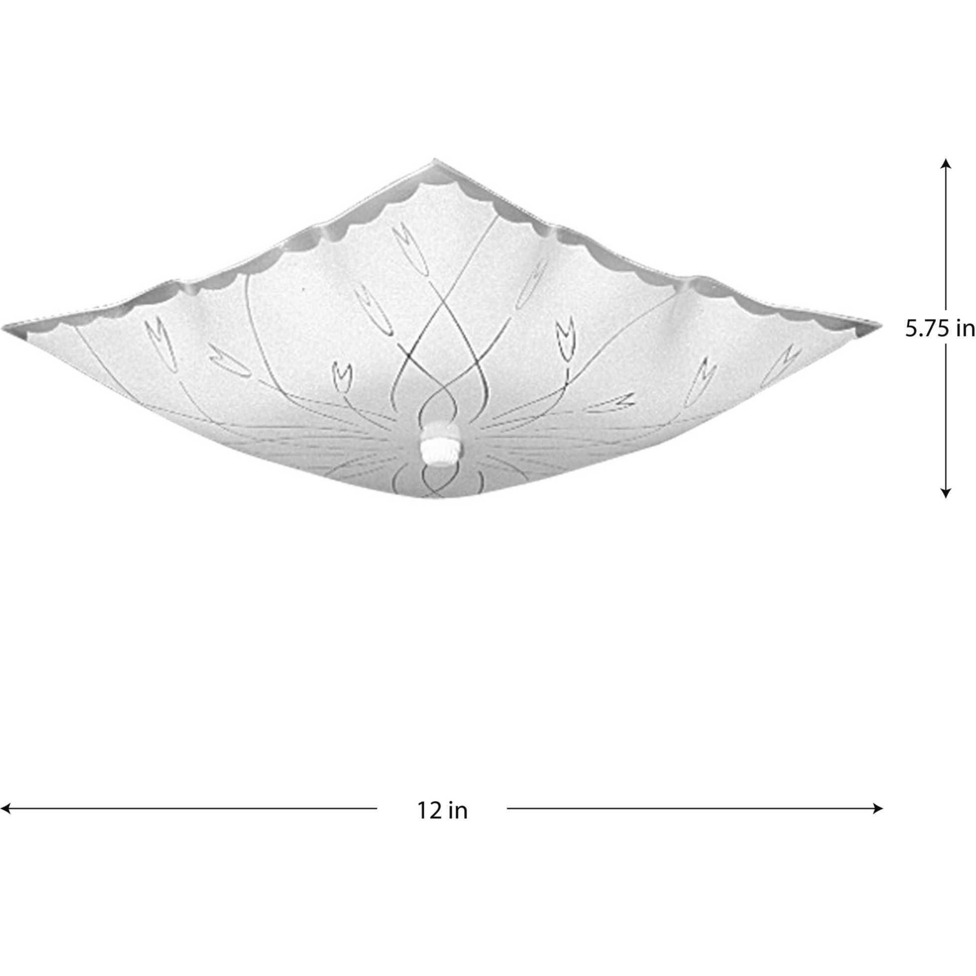 Square Glass 2 Light 12 inch White Flush Mount Ceiling Light
