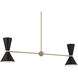 Phix LED 48 inch Champagne Bronze with Black Linear Chandelier Ceiling Light