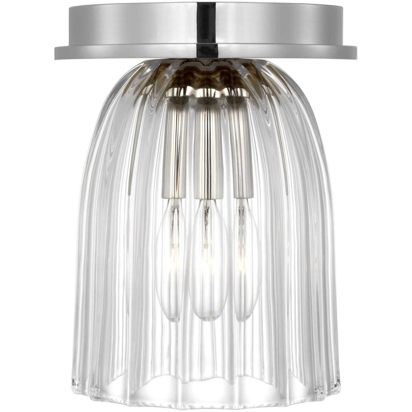 AERIN Asalea LED 4.5 inch Polished Nickel Solitaire Flush Mount Ceiling Light