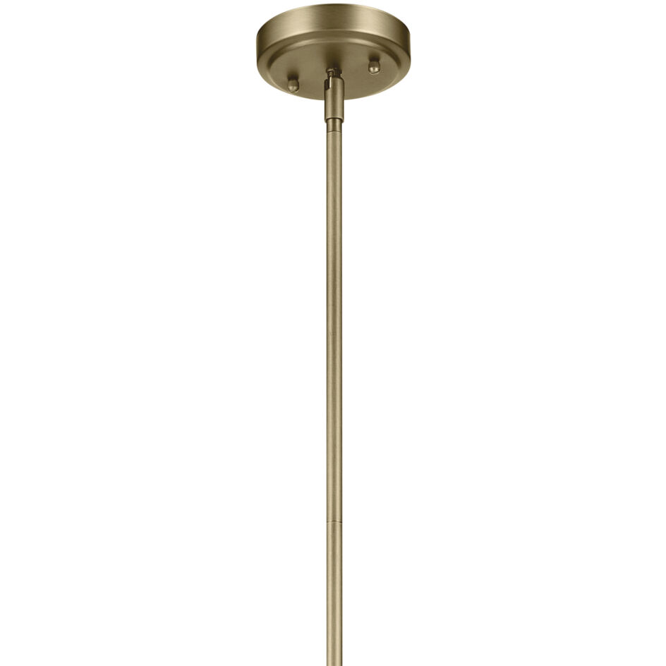 Everly 1 Light Natural Brass Pendant Ceiling Light in Clear