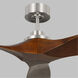 Collins 60 inch Brushed Steel with Dark Walnut Blades Indoor/Outdoor Smart Ceiling Fan