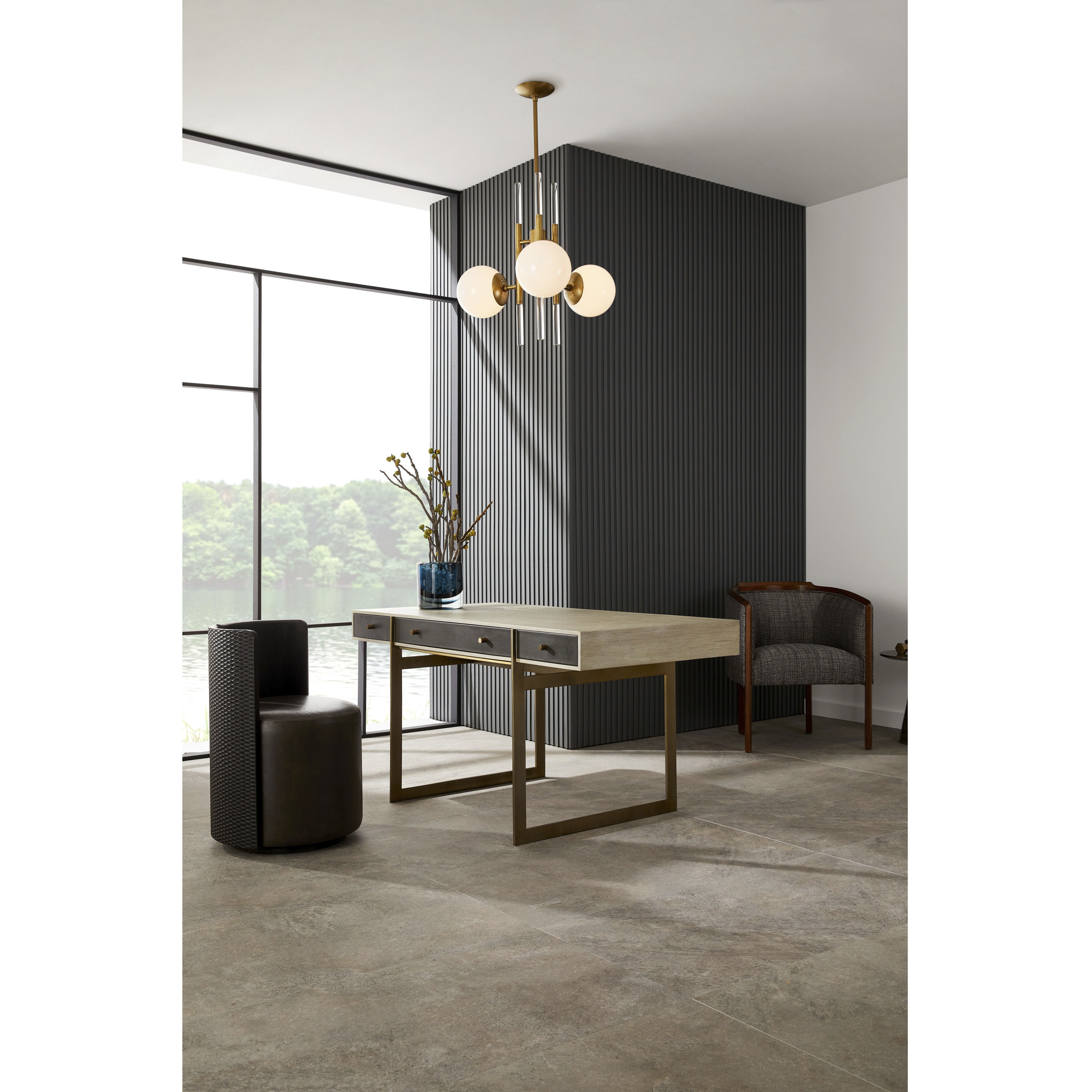 Oberon 3 Light 25 inch Antique Brass Pendant Ceiling Light