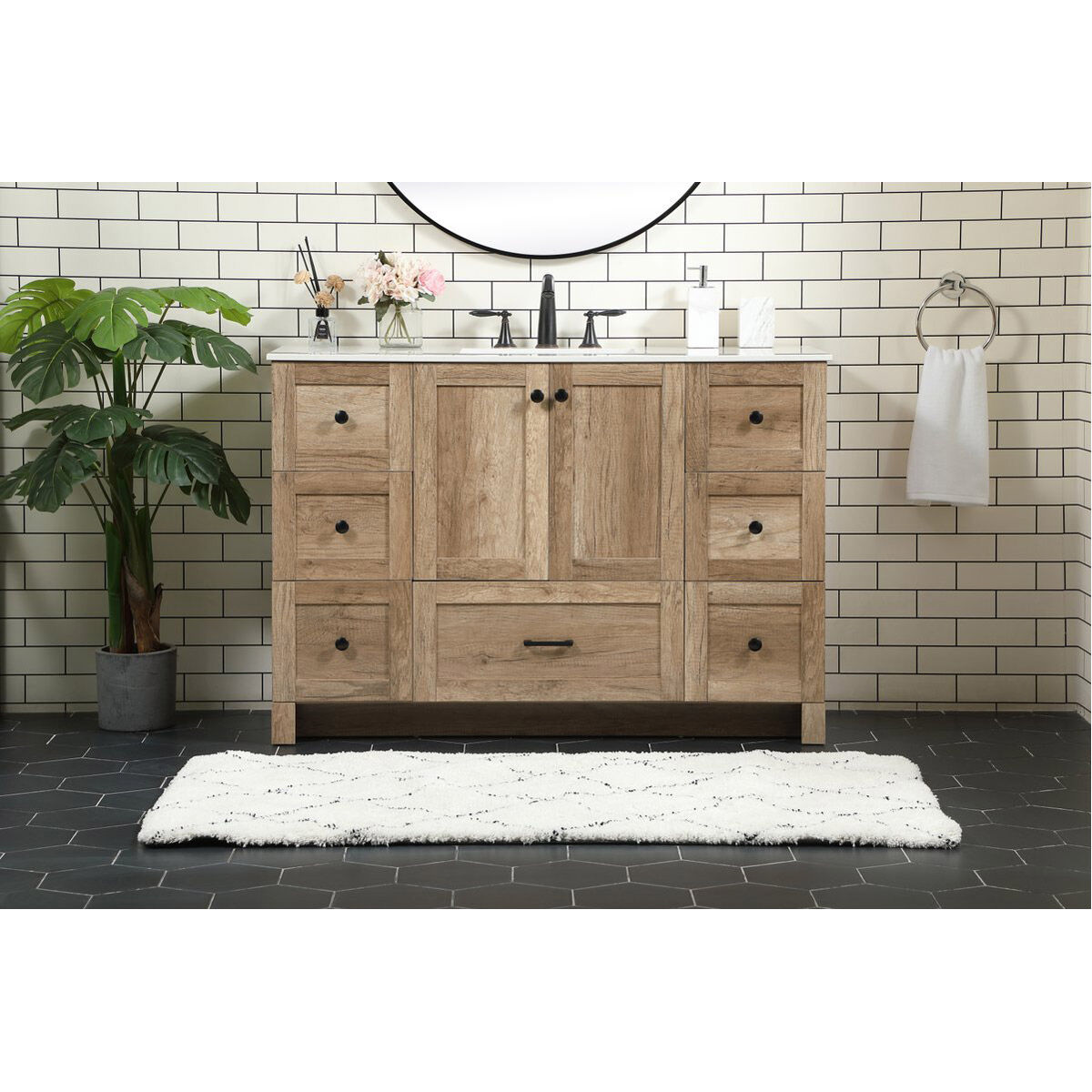 Soma 48 X 19 X 34 inch Natural Oak Vanity Sink Set