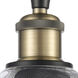 Ballston Small Waverly 1 Light 6 inch Black Antique Brass Semi-Flush Mount Ceiling Light, Ballston