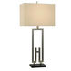 Cameron 35.25 inch 100 watt Brushed Nickel and Black Table Lamp Portable Light