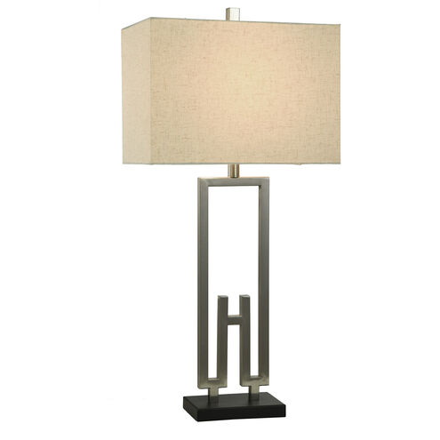 Cameron 35.25 inch 100 watt Brushed Nickel and Black Table Lamp Portable Light