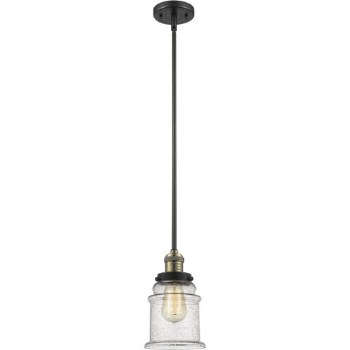 Franklin Restoration Canton 1 Light 6.5 inch Black Antique Brass Mini Pendant Ceiling Light in Incandescent, Seedy, Franklin Restoration