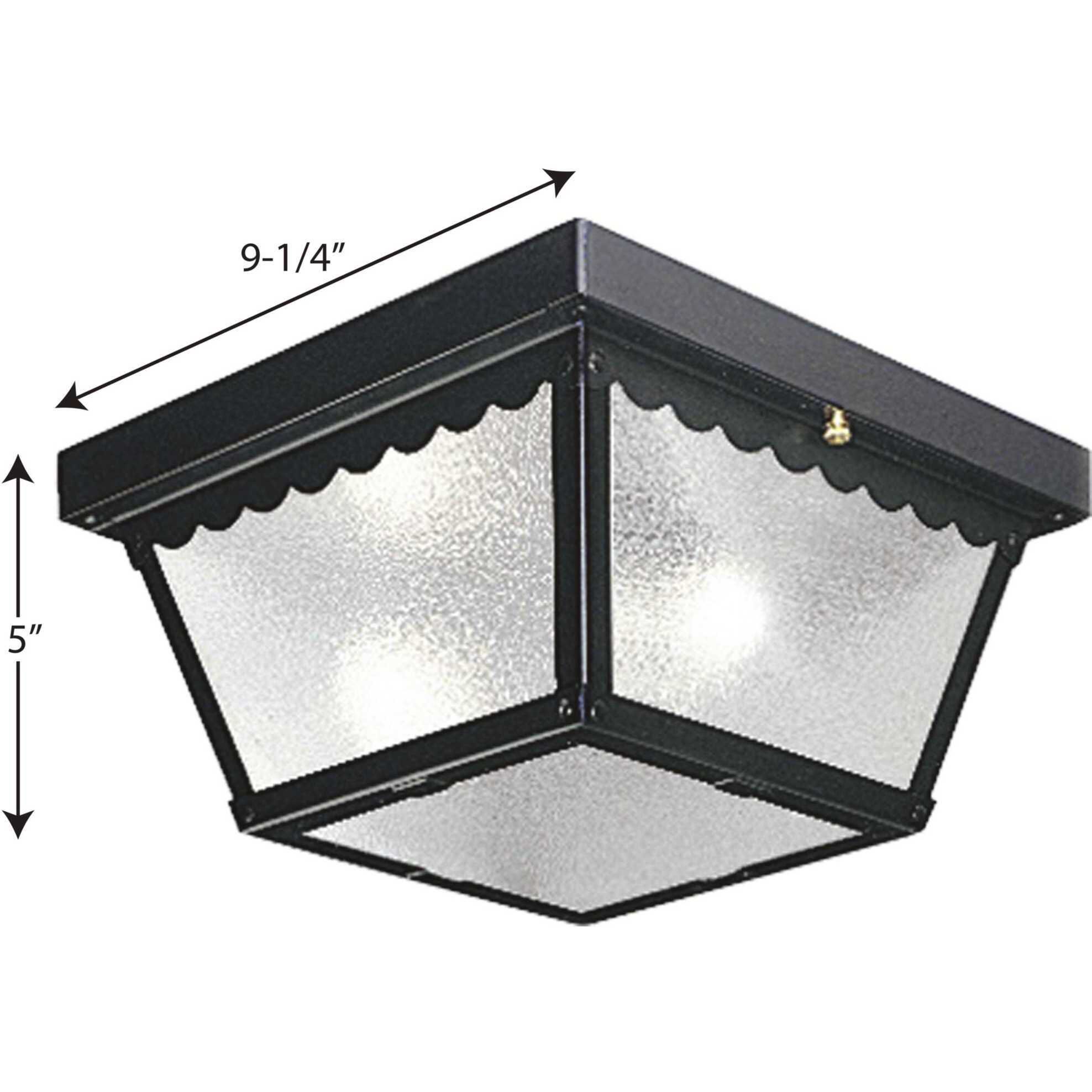 Ceiling Mount 2 Light 9.25 inch Matte Black Outdoor Flush Mount