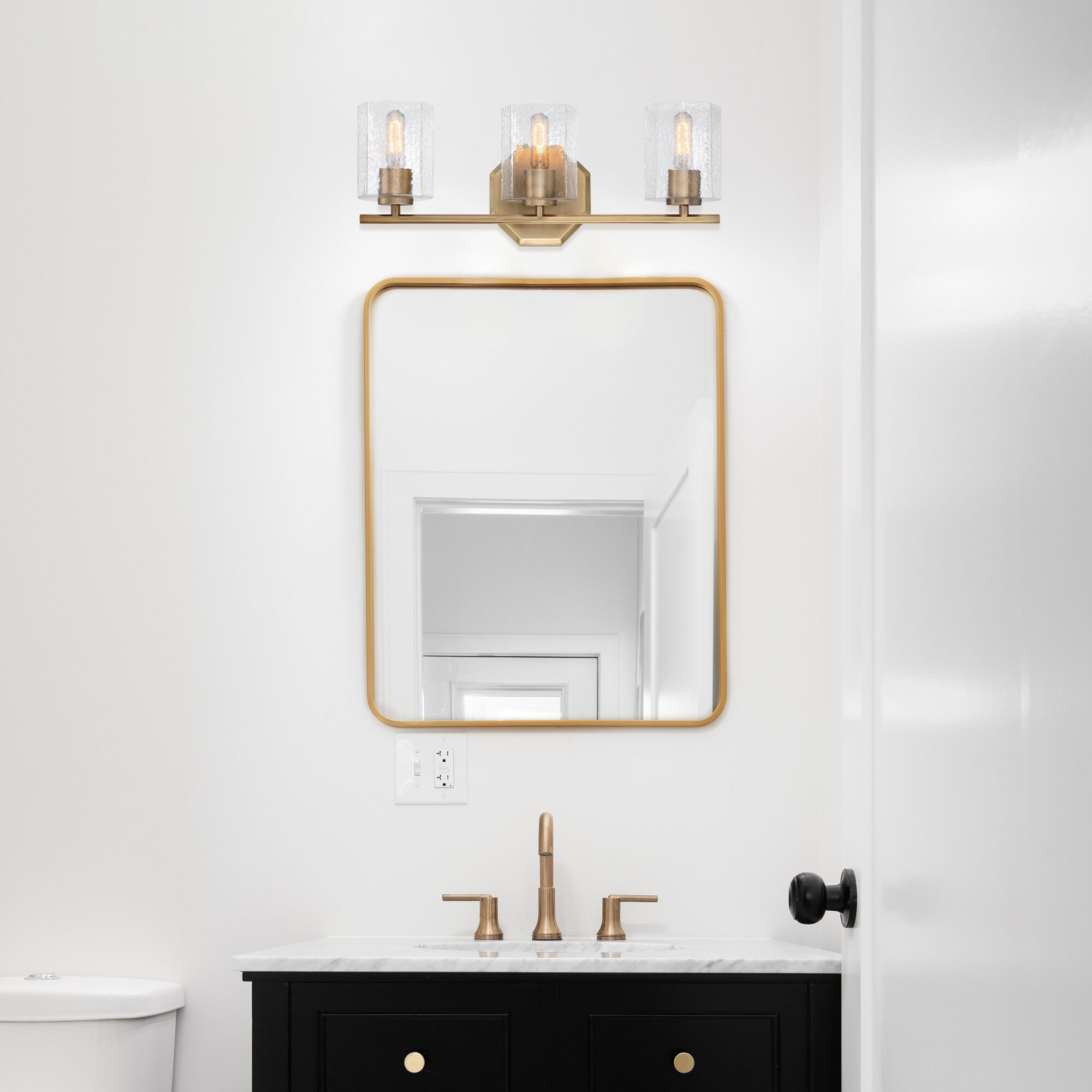 Haven 3 Light 24 inch Old Satin Brass Vanity Light Wall Light