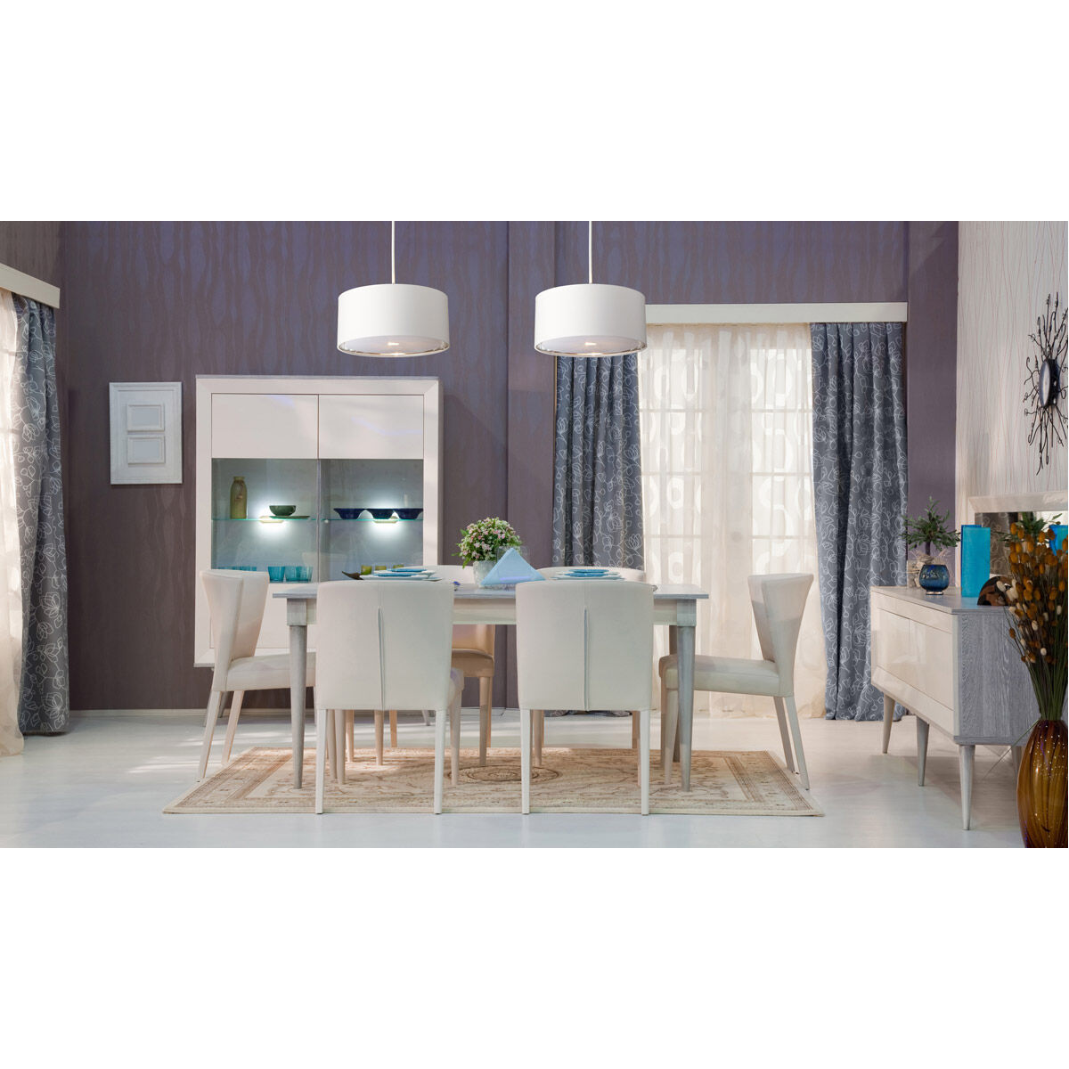 Balance 1 Light 17.9 inch White and Polished Nickel Pendant Ceiling Light, Elstead