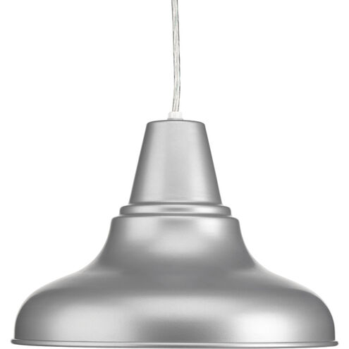 District LED 12 inch Metallic Gray Outdoor Hanging Lantern in Metallic Grey