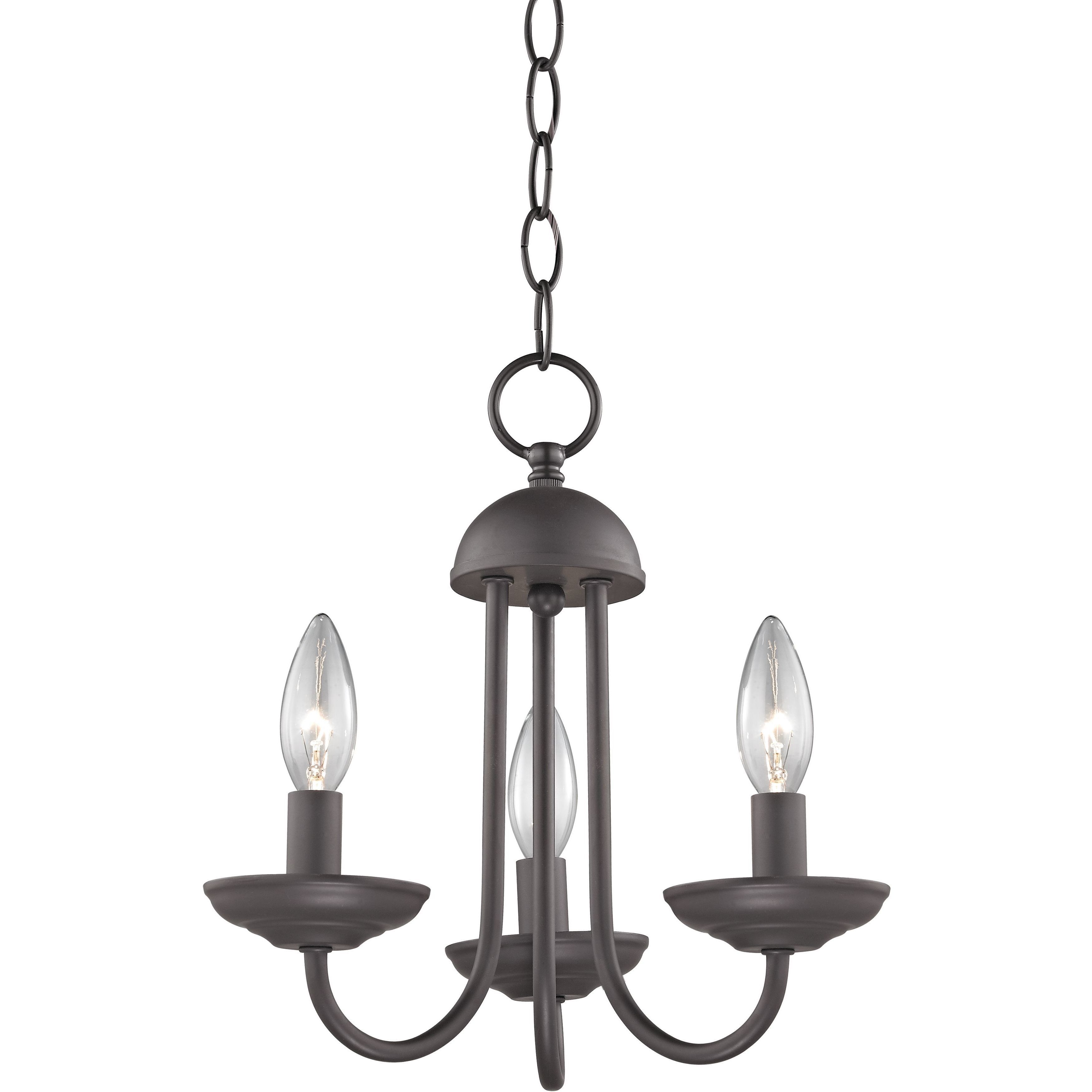 Montgomery 3 Light 12 inch Oil Rubbed Bronze Chandelier Ceiling Light
