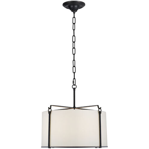 Ian K. Fowler Aspen 4 Light 19.75 inch Blackened Rust Hanging Shade Ceiling Light in Linen, Medium