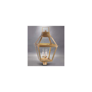 Uxbridge 3 Light 29 inch Antique Brass Post Lantern in Frosted Glass, No Chimney, Candelabra