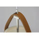 Nordic 1 Light 19 inch Tan Leather and White Single Pendant Ceiling Light
