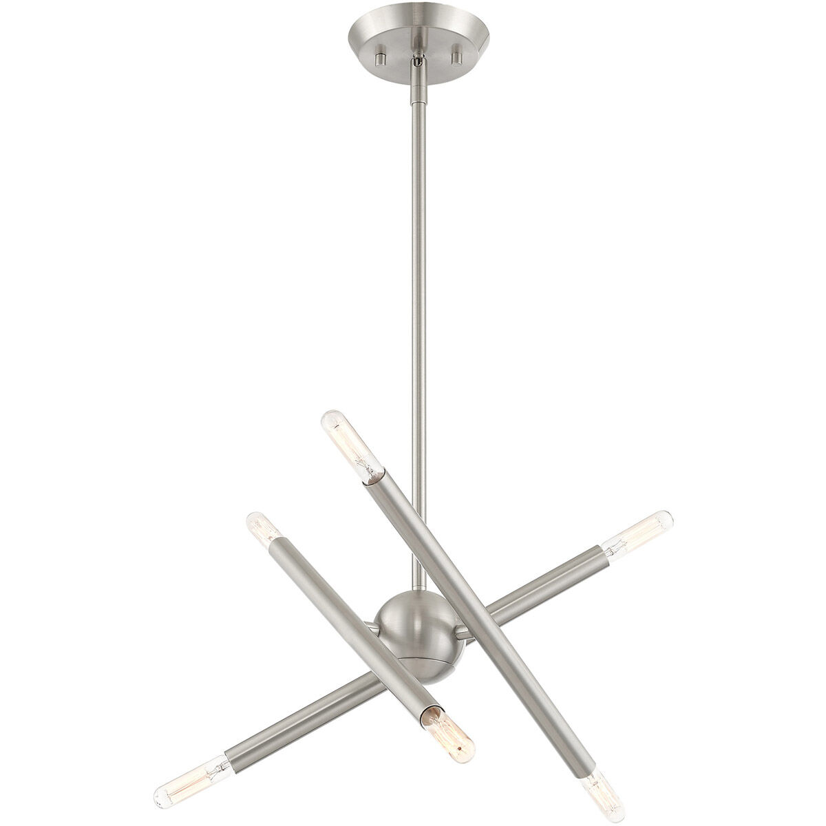 Soho 6 Light 13 inch Brushed Nickel Chandelier Ceiling Light