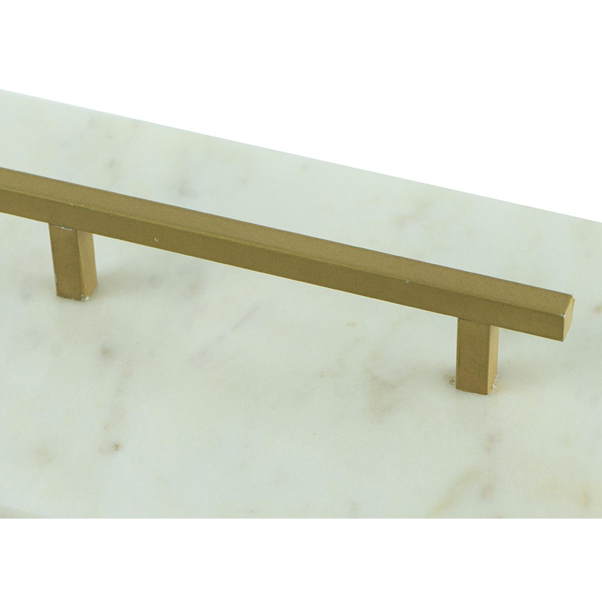 Anita 14.4 X 5.9 inch White and Brass Box