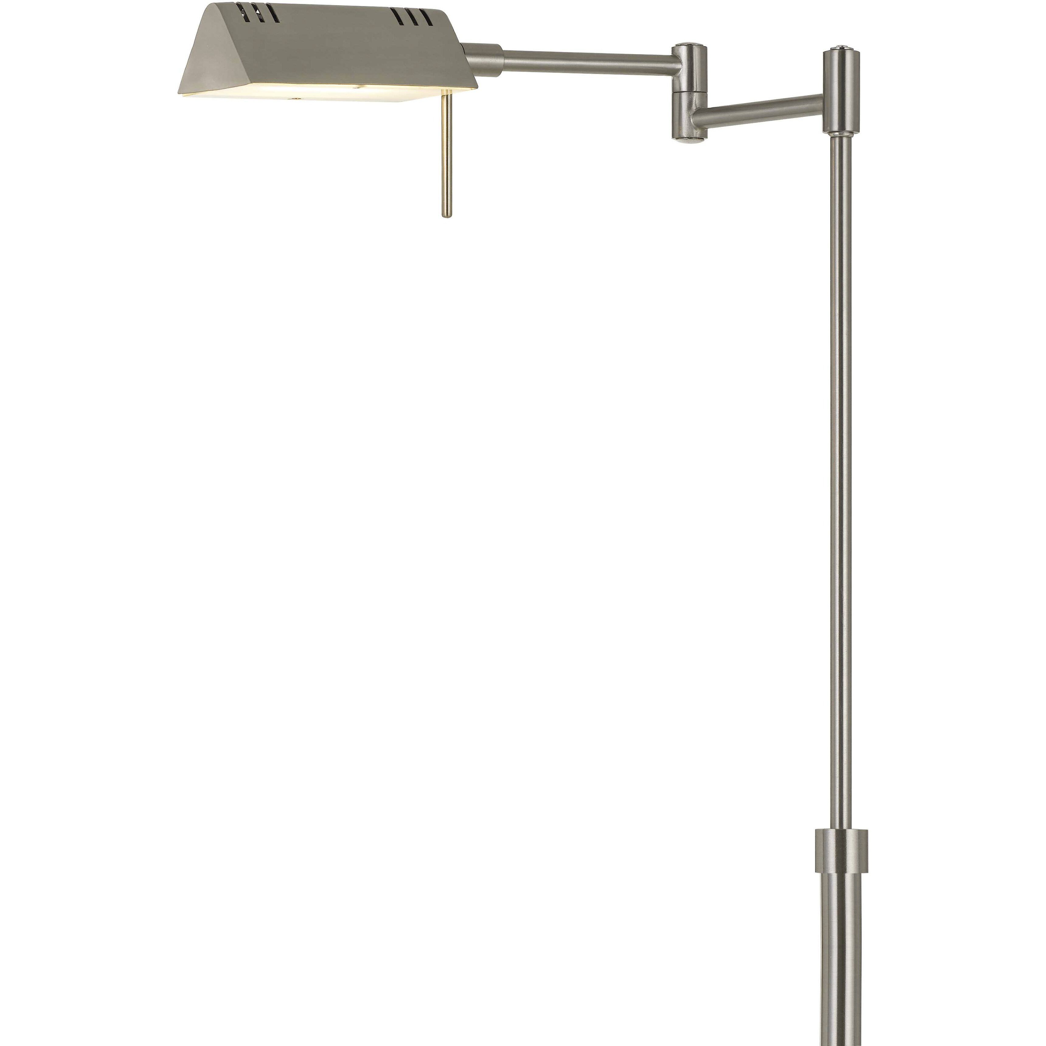 Clemson 50 inch 10 watt Brushed Steel Pharmacy Floor Lamp Portable Light, Swing Arm