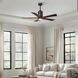 Atlas Patricia-5 52 inch Textured Bronze with Walnut Tone Blades Ceiling Fan, Atlas