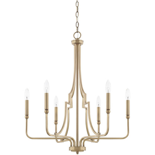 Dawson 6 Light 25 inch Aged Brass Chandelier Ceiling Light