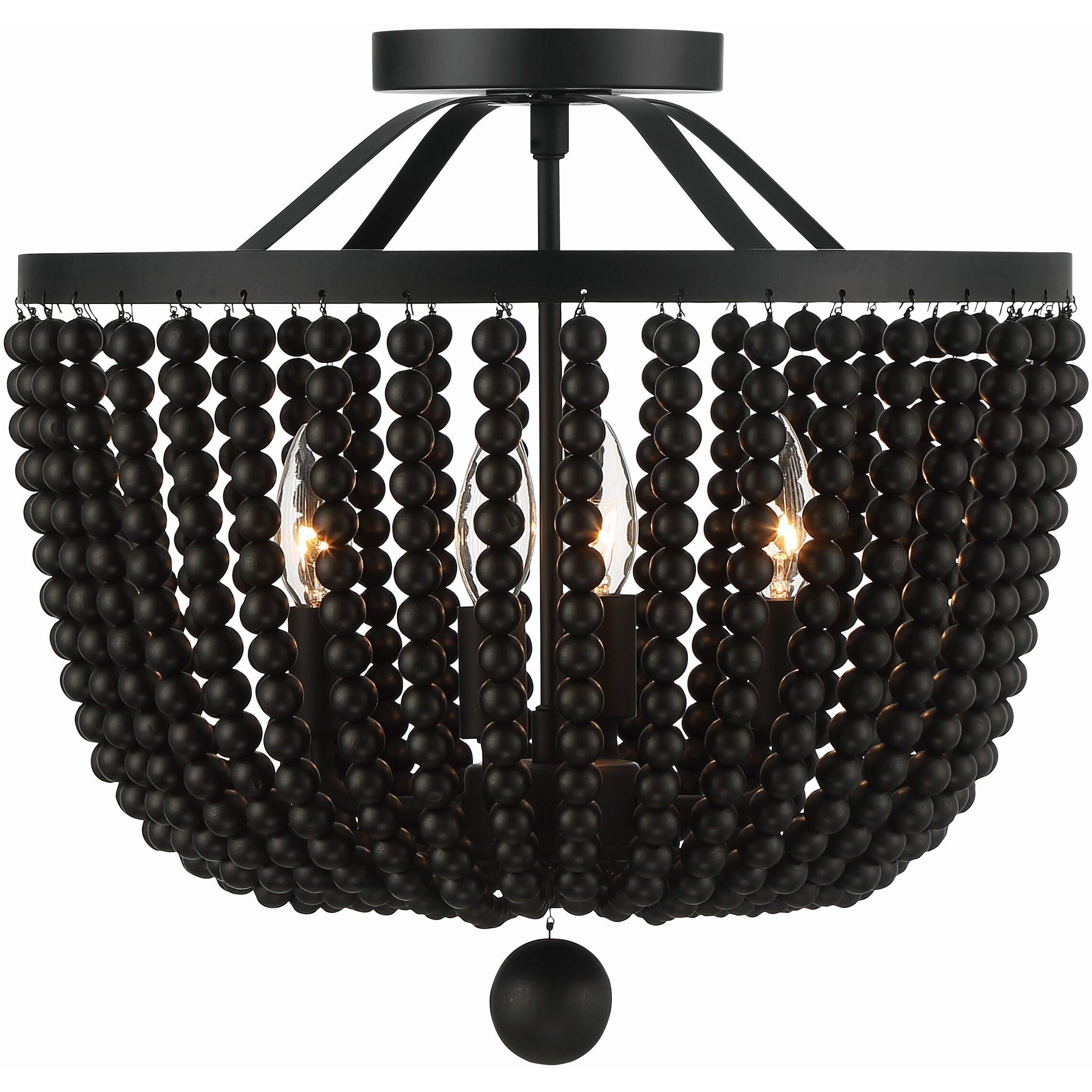 Rylee 4 Light 16.5 inch Matte Black Semi Flush Ceiling Light