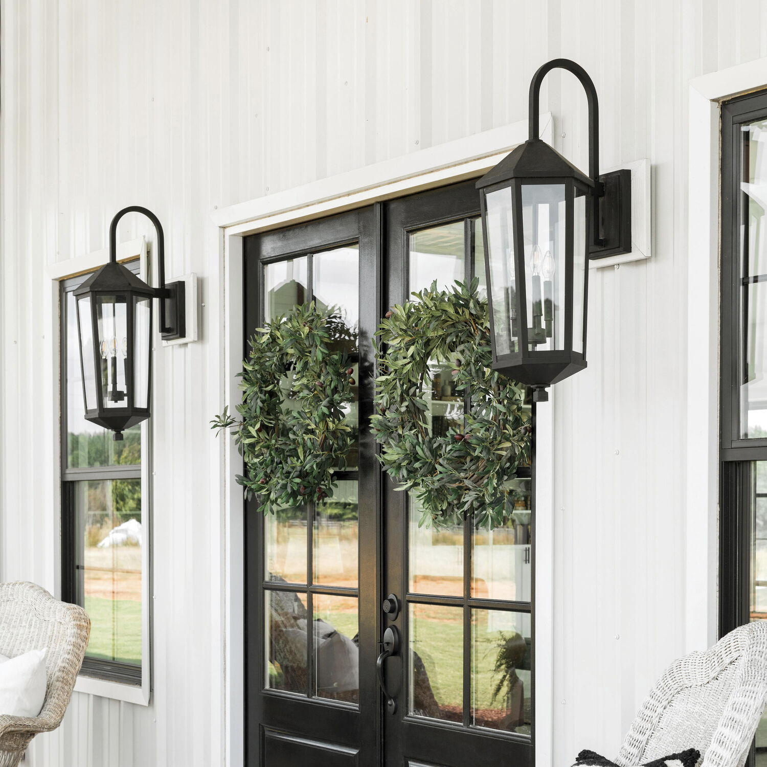 Capital Lighting 926932BK Ellsworth 3 Light 36 inch Black Outdoor Wall Lantern