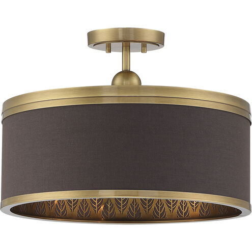 Splendour 4 Light 19 inch Aged Antique Brass Semi Flush Ceiling Light
