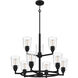 McIntire 9 Light 30 inch Matte Black Chandelier Ceiling Light