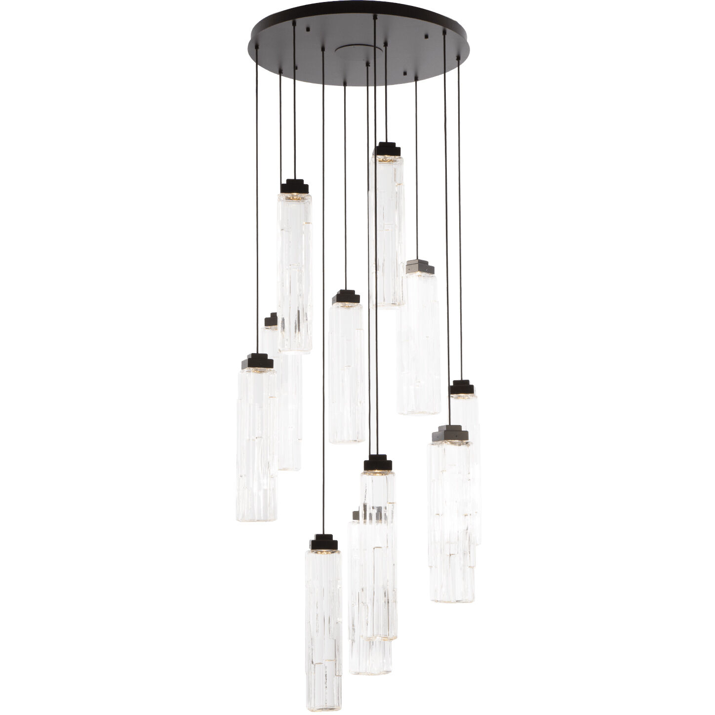 Ledgestone LED 34 inch Flat Bronze Chandelier Ceiling Light, Round Multi-Port