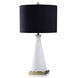 Dann Foley 30 inch 150.00 watt White and Antique Brass Table Lamp Portable Light
