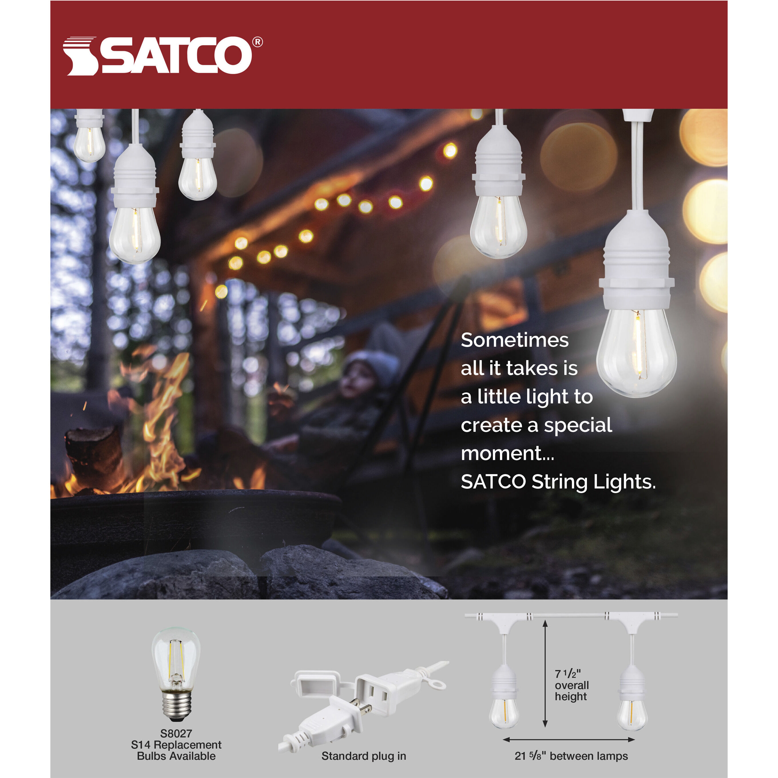 Lumos 12 Light LED 24 foot White LED String Lights