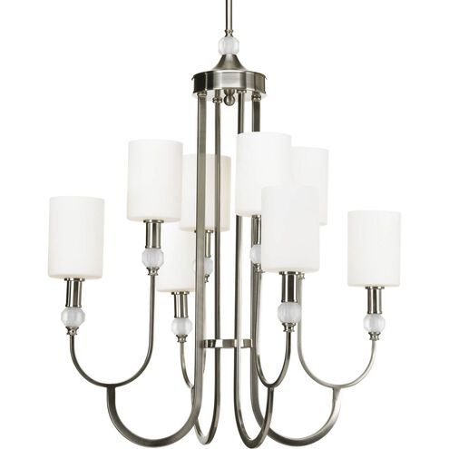 Splendid 8 Light 27 inch Brushed Nickel Chandelier Ceiling Light